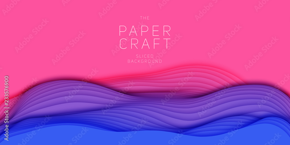 Vector 3D abstract background with paper cut shape. Colorful carving ...