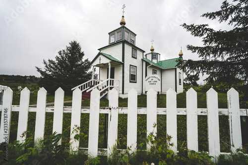 NINILCHIK ALASKA Transfiguration of Our Lord Church, a Russian Orthodox classic church photo