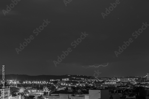 Lightning in Sabadell city  Barcelona  Spain