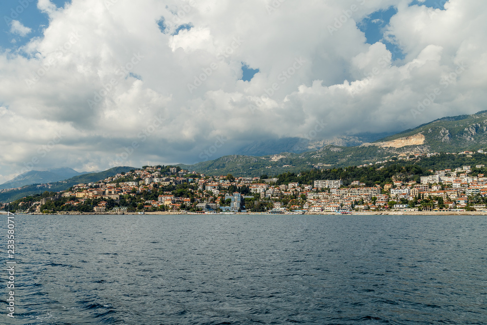 Seascape, sunny summer day in the Bay of Kotor