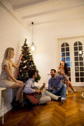 Happy people celebrating Ch...