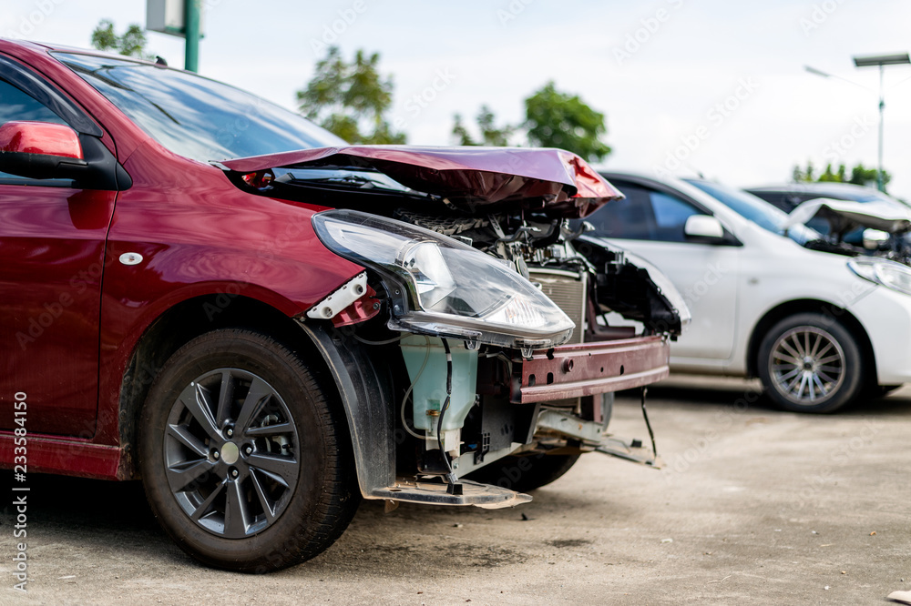 car in repair station and body shop with soft-focus and over light in the background car in repair station and body shop with soft-focus and over light in the background