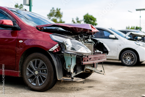 car in repair station and body shop with soft-focus and over light in the background © memorystockphoto