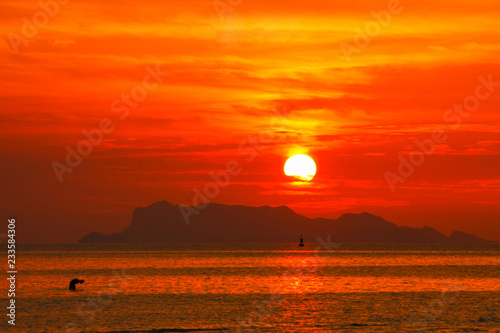 sunset at sea © Theerasak