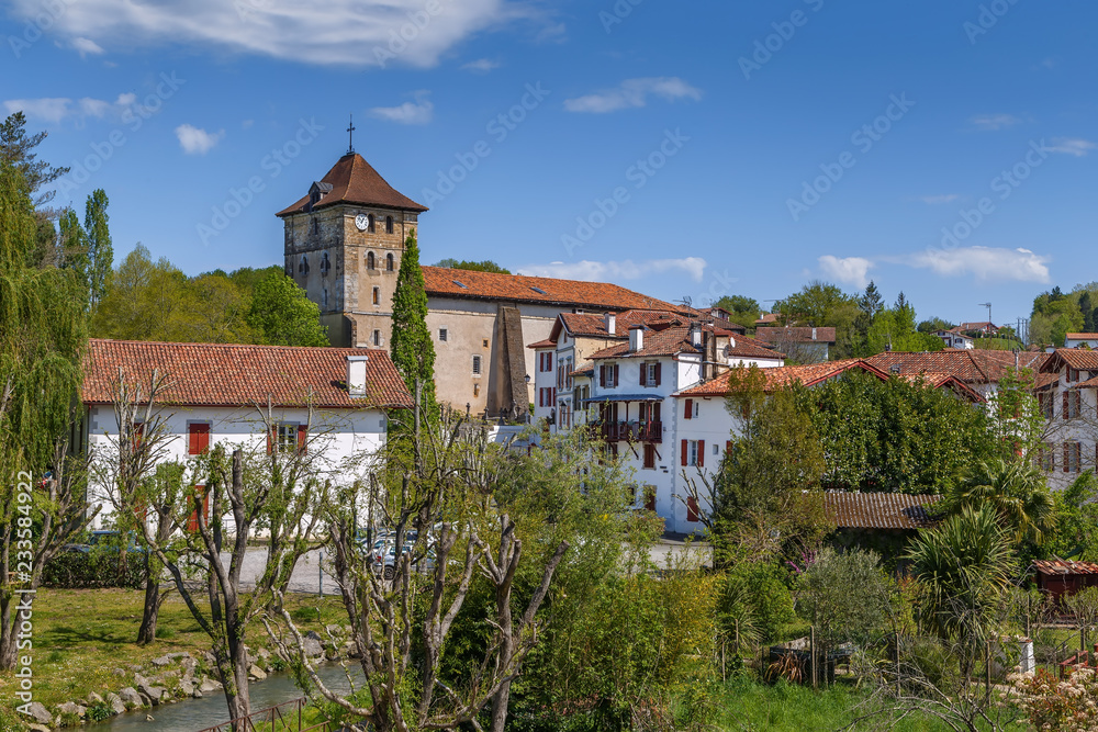 Fototapeta premium Church of Saint-Etienne, Espelette, France