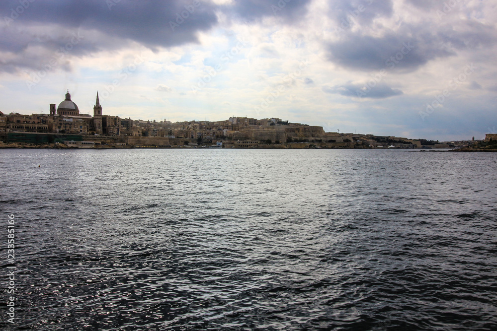 Skyline of Valletta and Marsamxett