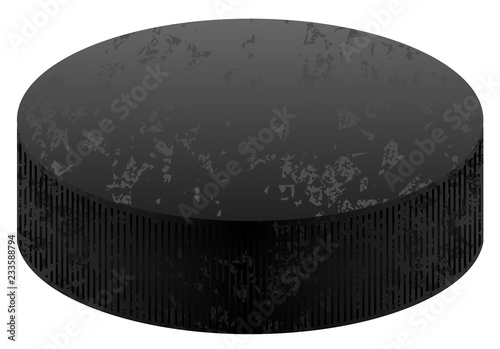 Realistic black puck grunge vector eps 10