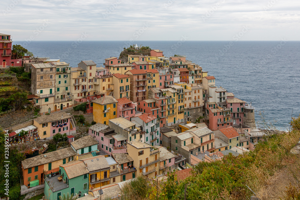 Vue de Manarola - Cinque Terre pres de La Spezia en Ligurie - Italie