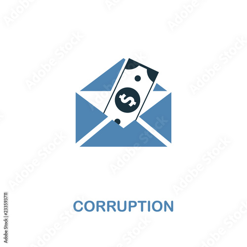 Corruption icon. Two colors premium design from management icons collection. Pixel perfect simple pictogram corruption icon. UX and UI.