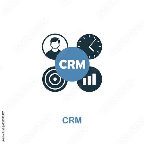 CRM icon. Two colors premium design from management icons collection. Pixel perfect simple pictogram crm icon. UX and UI.