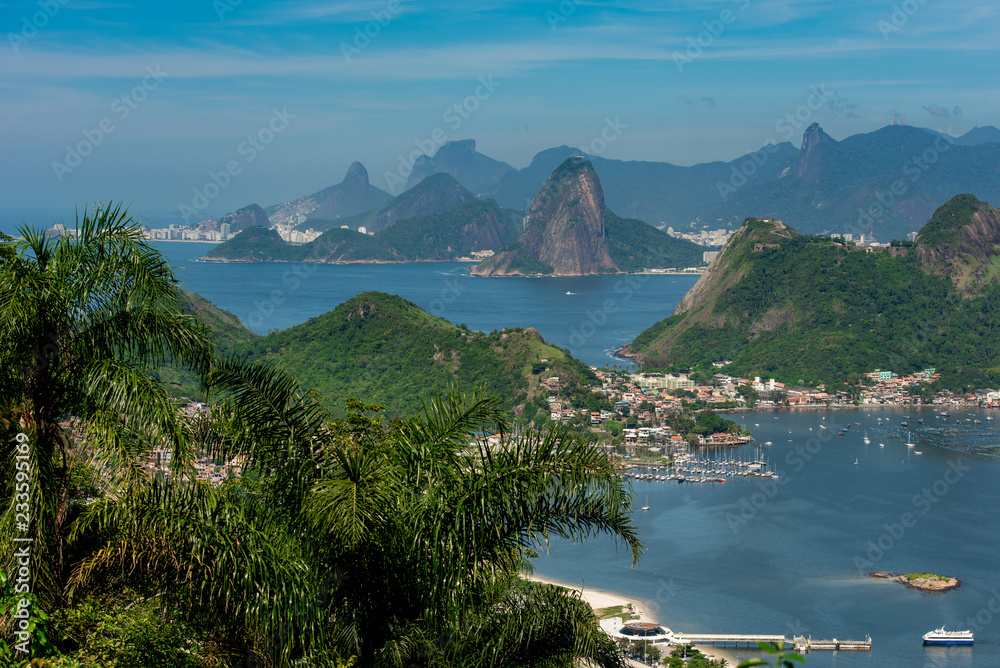 Beautiful Scenery of Rio de Janeiro Mountains, as Seen From the City Park of Niteroi