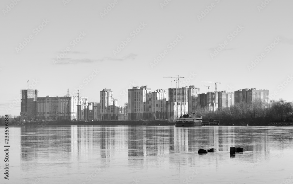 Fototapeta premium View of Neva River on the outskirts of St. Petersburg.