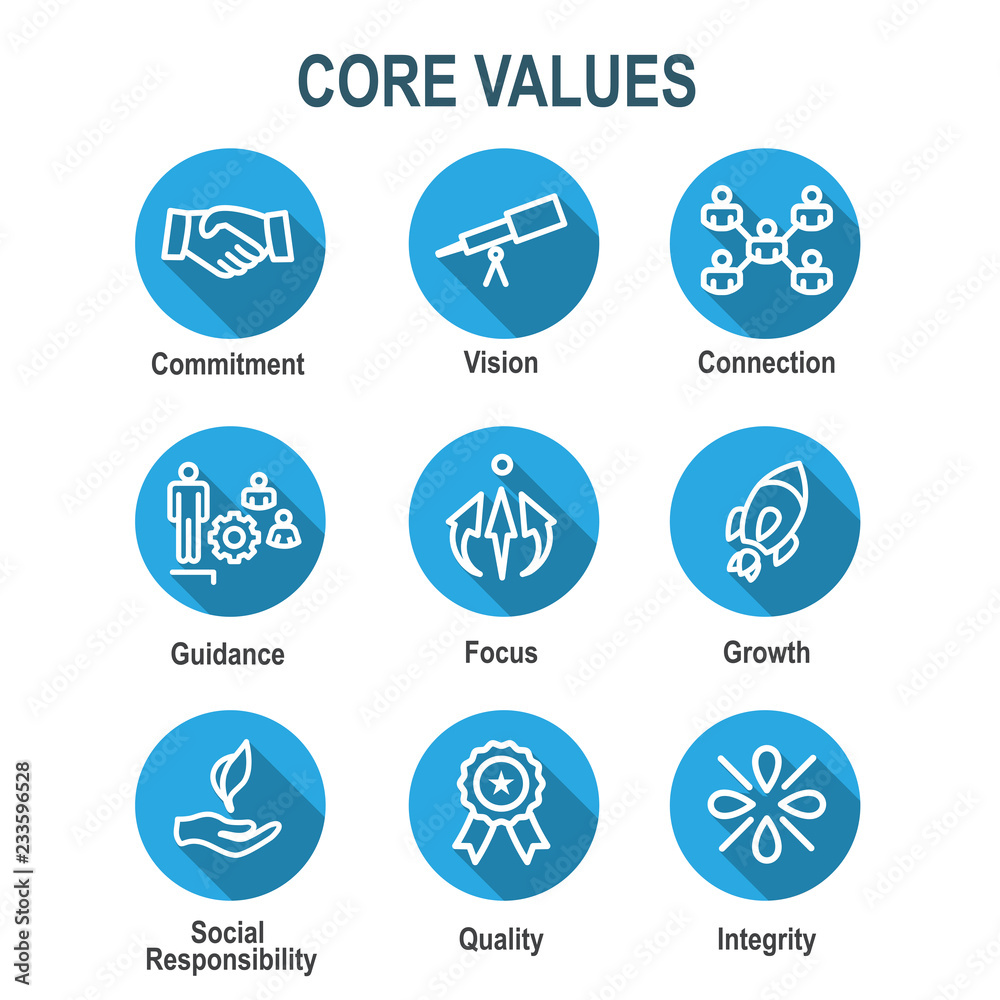 Core Values Outline / Line Icon Conveying Integrity - Purpose