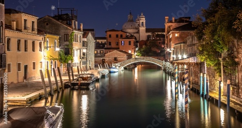 Italy beauty, night canal street in Venice, Venezia © radko68