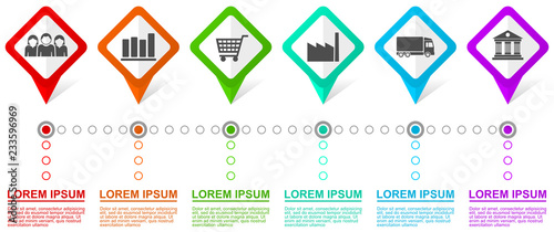 Infographic business presentation vector template with 6 options