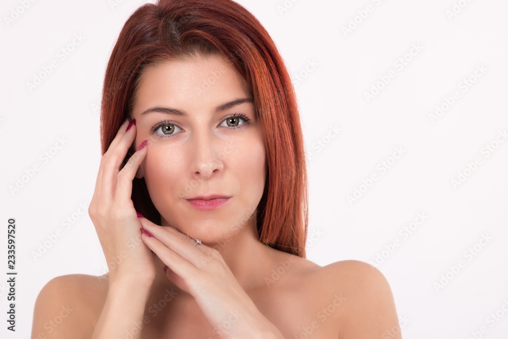Sensual and beautiful redhead woman. Sensual and beautiful redhead woman.