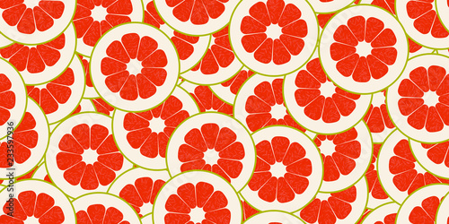 Seamless pomelo vector pattern. Minimalistic food background. Vitamins repeatable texture.