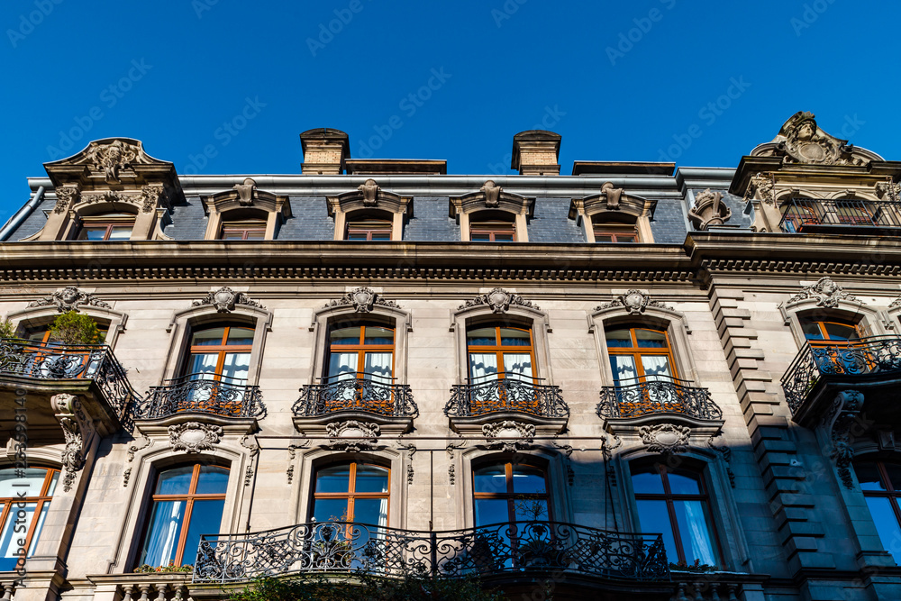 Beautiful old expensive house in te center of Strasbourg, cityscape, France