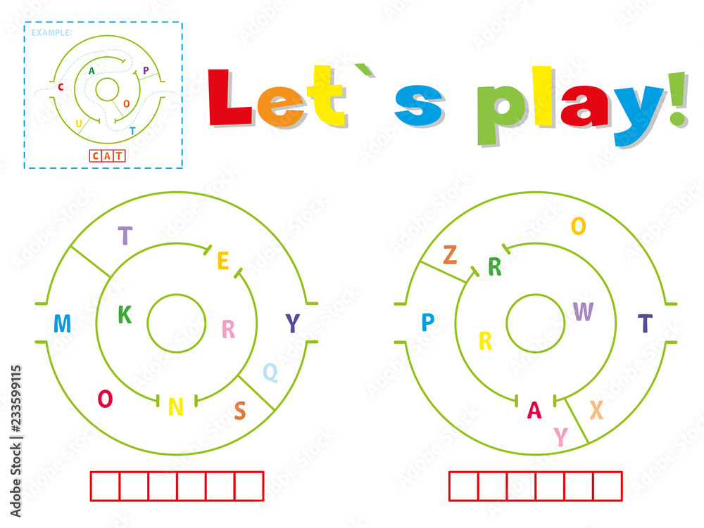 Obraz premium Play and write the words monkey and parrot
