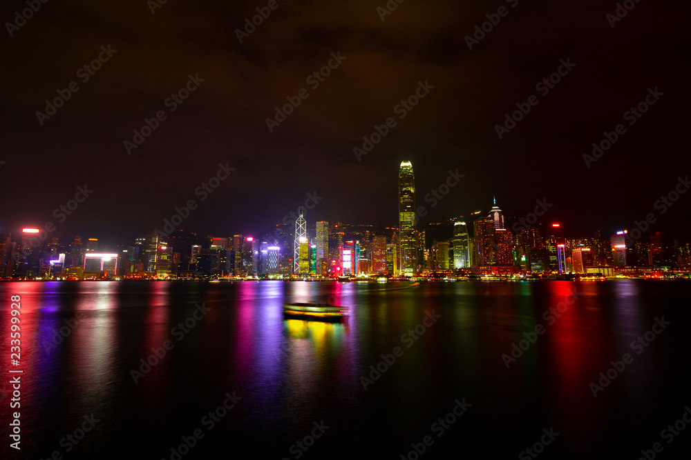 Beautiful skyline of Hong Kong at night