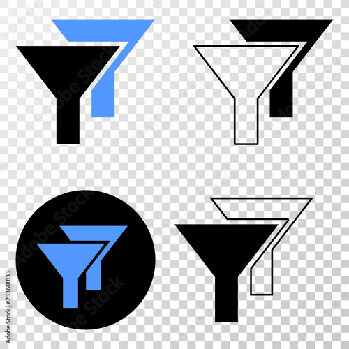 Filters EPS vector pictograph with contour, black and colored versions. Illustration style is flat iconic symbol on chess transparent background.