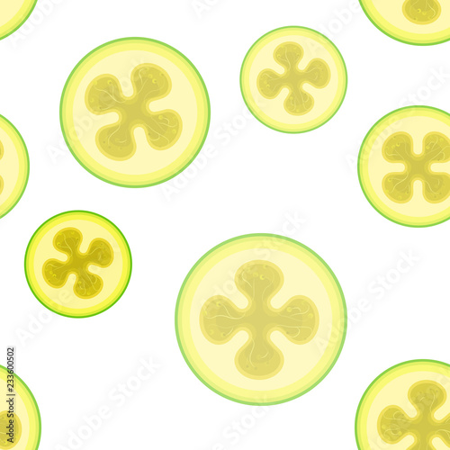 Seamless feijoa vector pattern. Minimalistic food background. Vitamins repeatable texture.