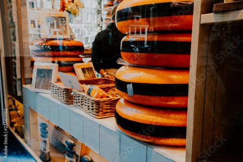 Photography Dutch cheeses fill on a specialist cheese shop