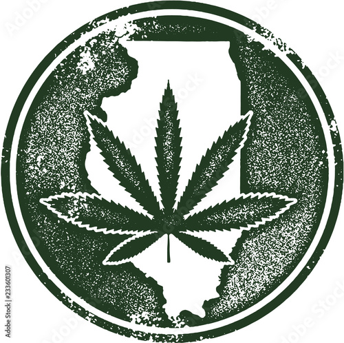 Illinois State Marijuana Cannabis Rubber Stamp