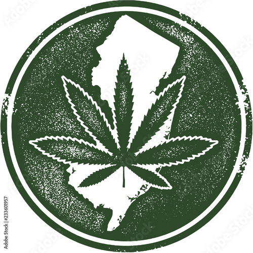 New Jersey State Marijuana Cannabis Rubber Stamp