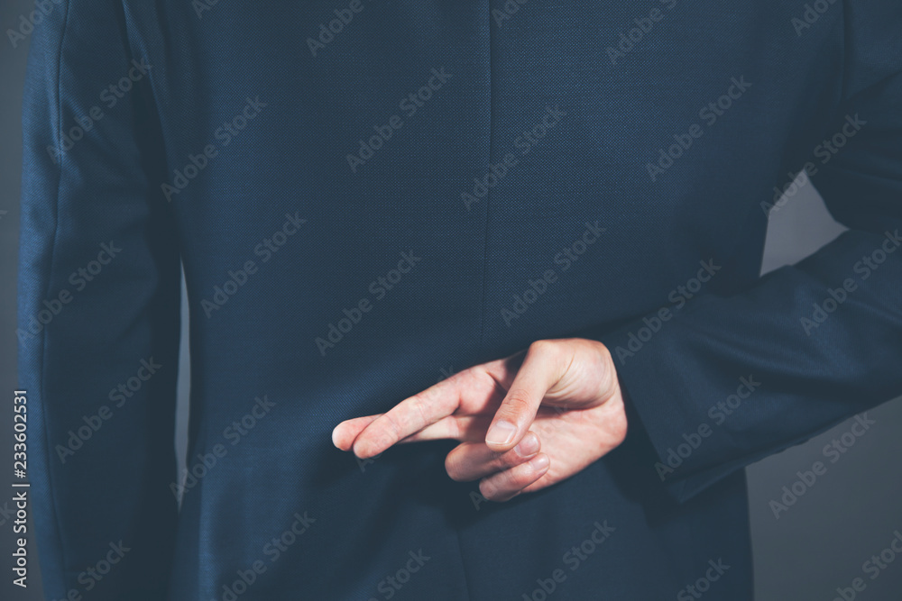 Obraz premium man finger cross