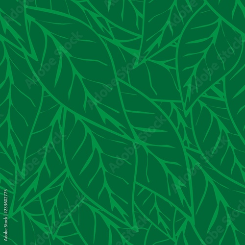 Simply green tea leaves seamless pattern background
