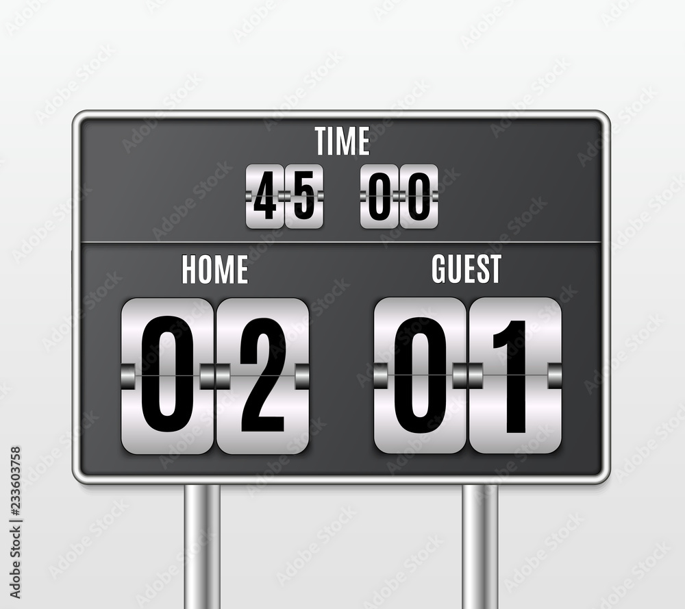 Mechanical scoreboard. Football vector illustration. isolated on ...