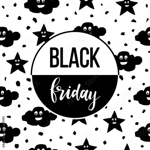 Black friday sale event theme. Abstract black friday pattern background for design shop advertising, market card, party invitation, poster, t shirt, modern web banner etc.