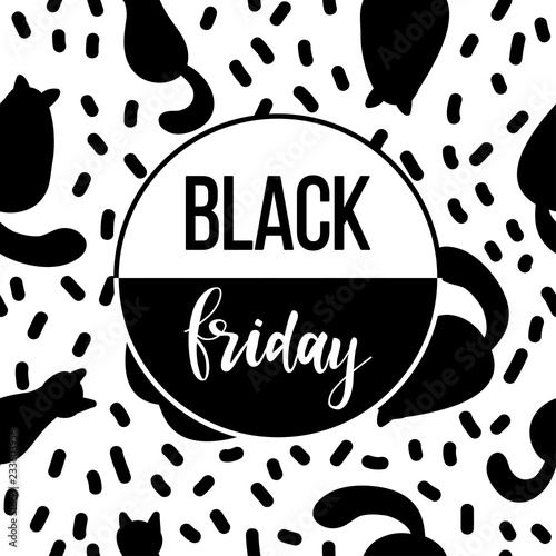 Black friday sale event theme. Abstract black friday pattern background for design shop advertising, market card, party invitation, poster, t shirt, modern web banner etc.