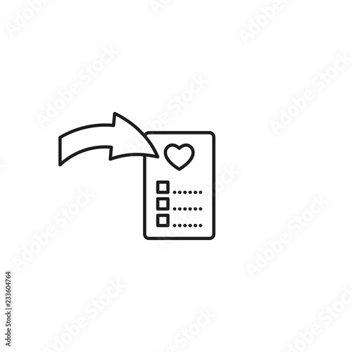 add to favorites line icon on white background