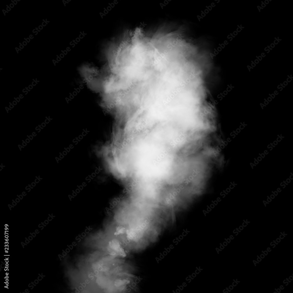 Delicate white smoke waves on black background. Delicate white smoke waves on black background.