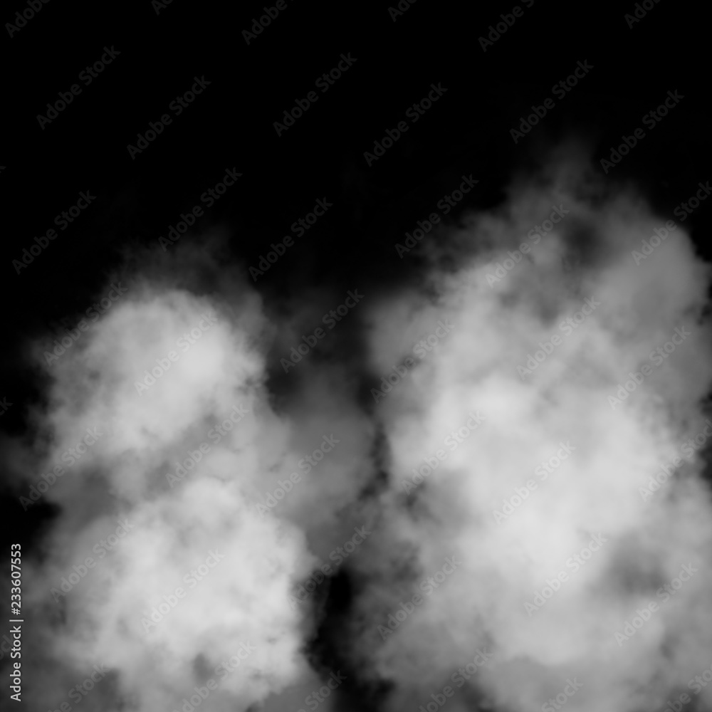 Delicate white smoke waves on black background. Delicate white smoke waves on black background.