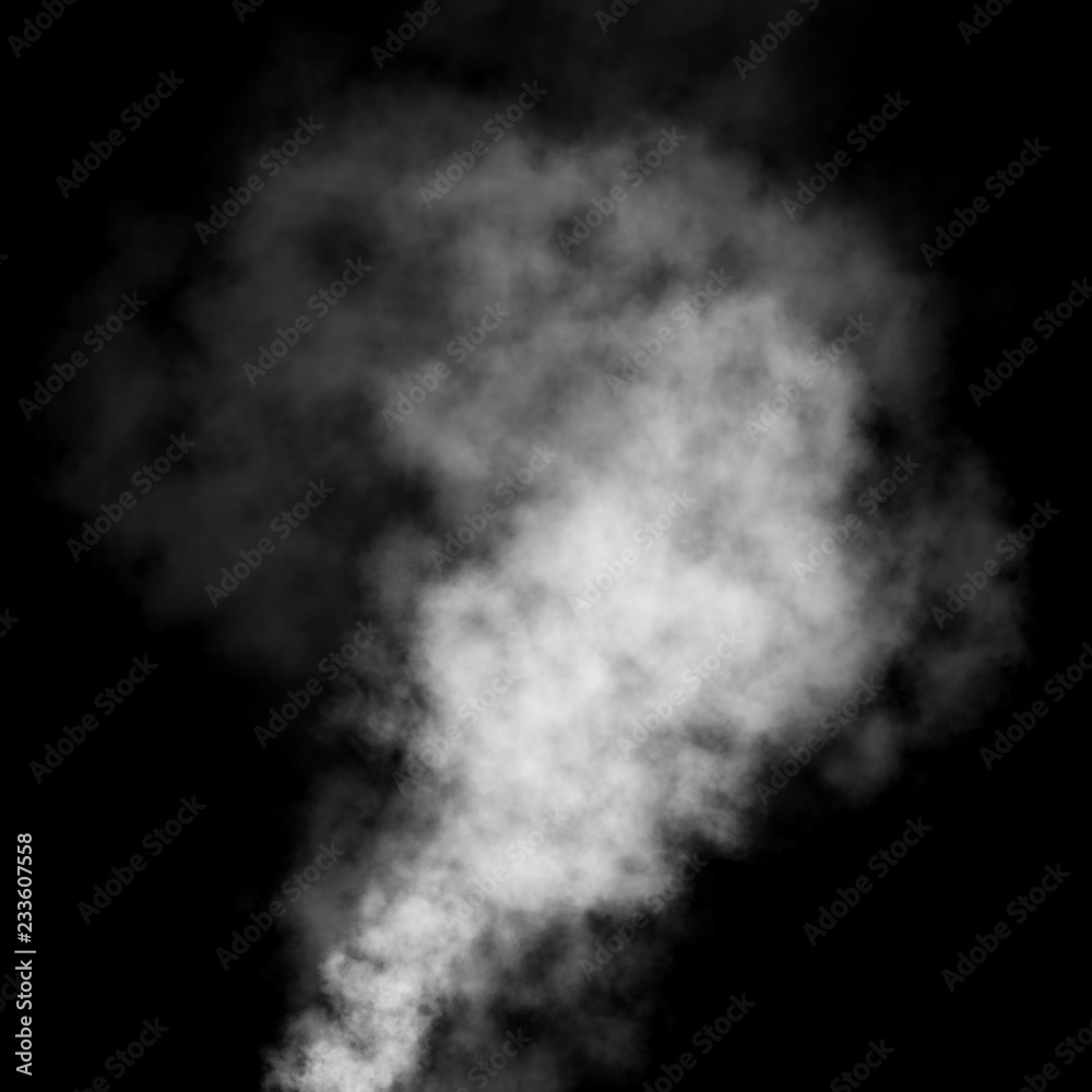 Delicate white smoke waves on black background. Delicate white smoke waves on black background.