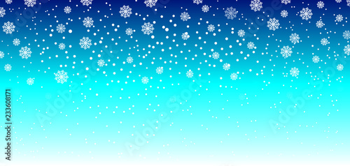 Falling snow background. Vector illustration with snowflakes. Winter snowing sky. Eps 10.