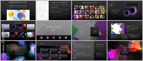 Minimal presentations, portfolio templates with vibrant geometric backgrounds made simple shapes in hipster style. Presentation slides for flyer, leaflet, brochure, report, marketing, advertising.