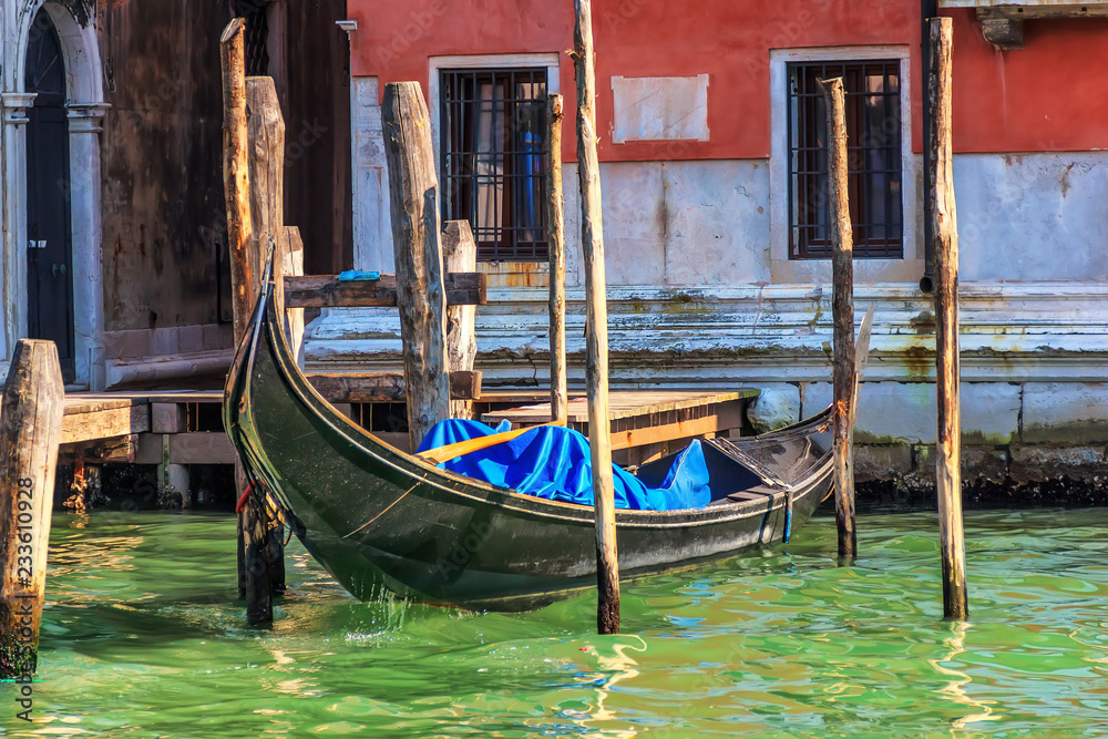 Pier for a gondola on the doorstep in Venice