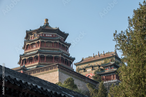 Ornate roof at Summer Palace outside Beijing, China