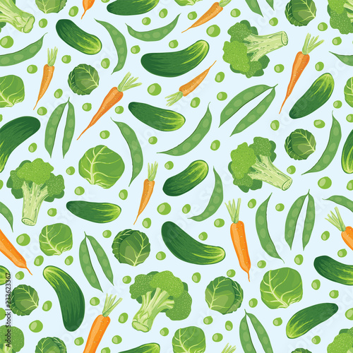 Seamless vector pattern with vegetables