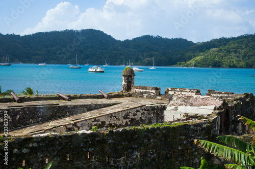 Fototapeta Naklejka Na Ścianę i Meble -  The old castle of Portobelo in the Caribbean of Panama.Historic Village famous for the Pirates History