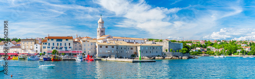 Wonderful romantic summer in old town at Adriatic sea. Summer panoramic coastline landscape. Boats and yachts in harbor. Krk. Krk island. Croatia. Europe. © Sodel Vladyslav