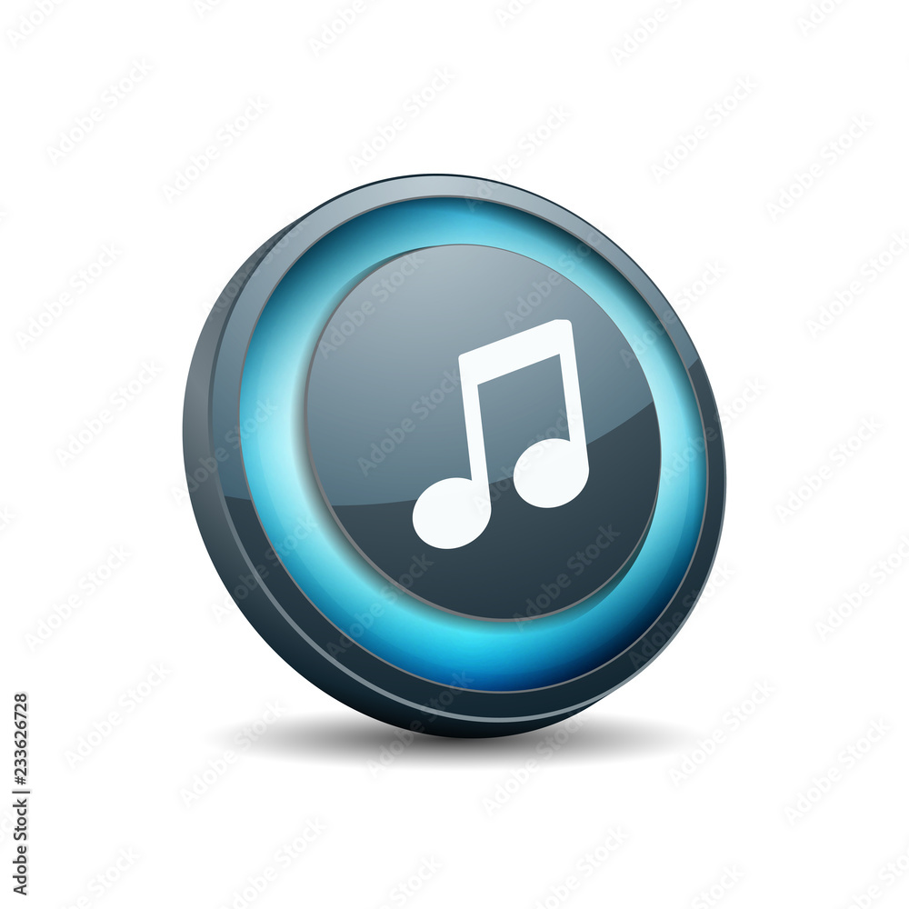 Musical notation button illustration