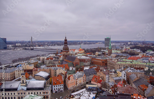 Top view of the old medieval city of Tallinn