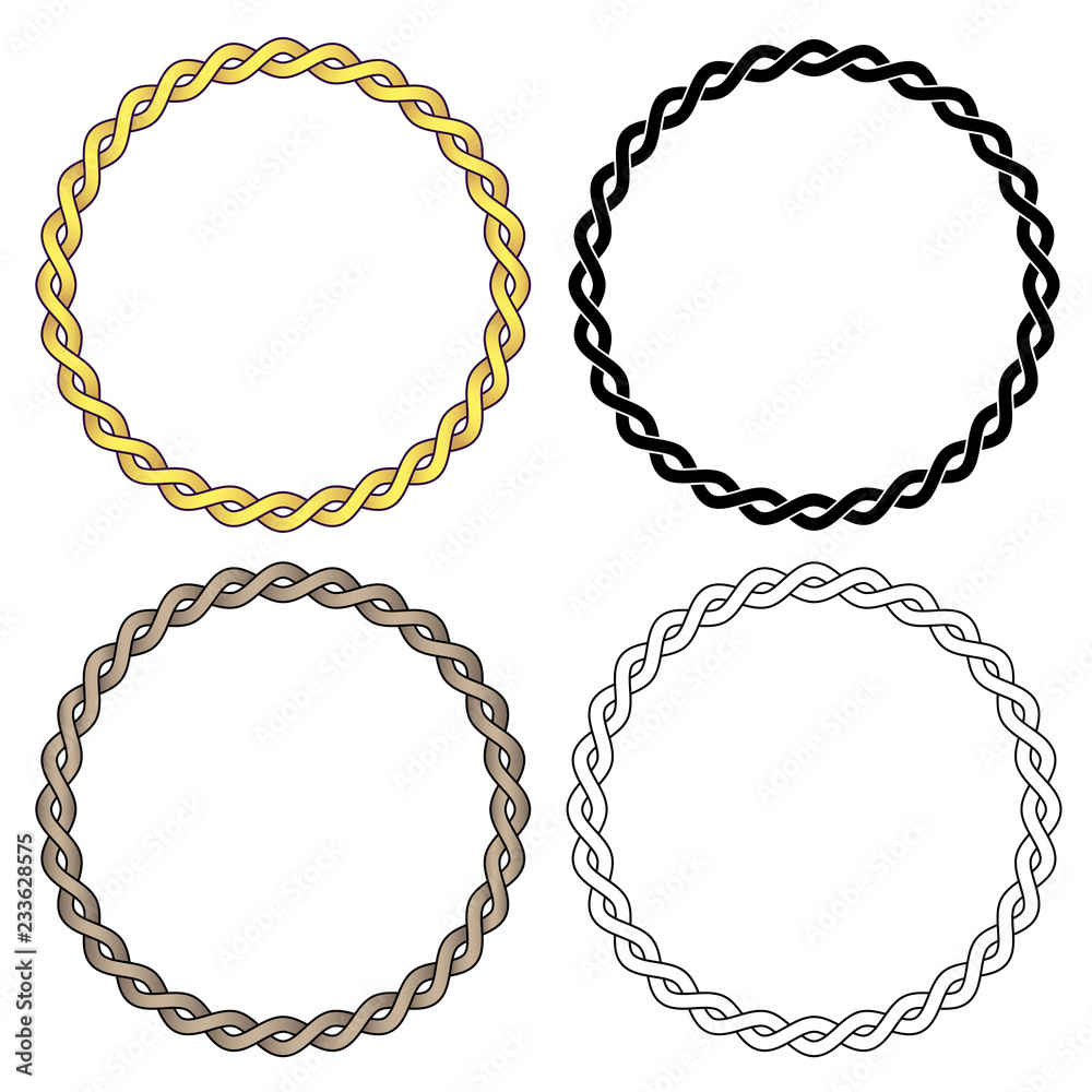 Twisted Braided Wire Rope Chain Vector Illustration Stock Vector