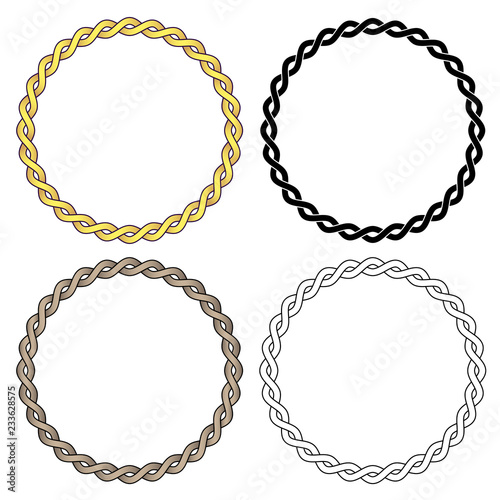 Twisted Braided Wire Rope Chain Vector Illustration