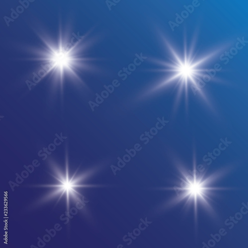 Light effect glow. Star flashed sequins. Abstract space background. Flash Highlight beam. Fantastic design.